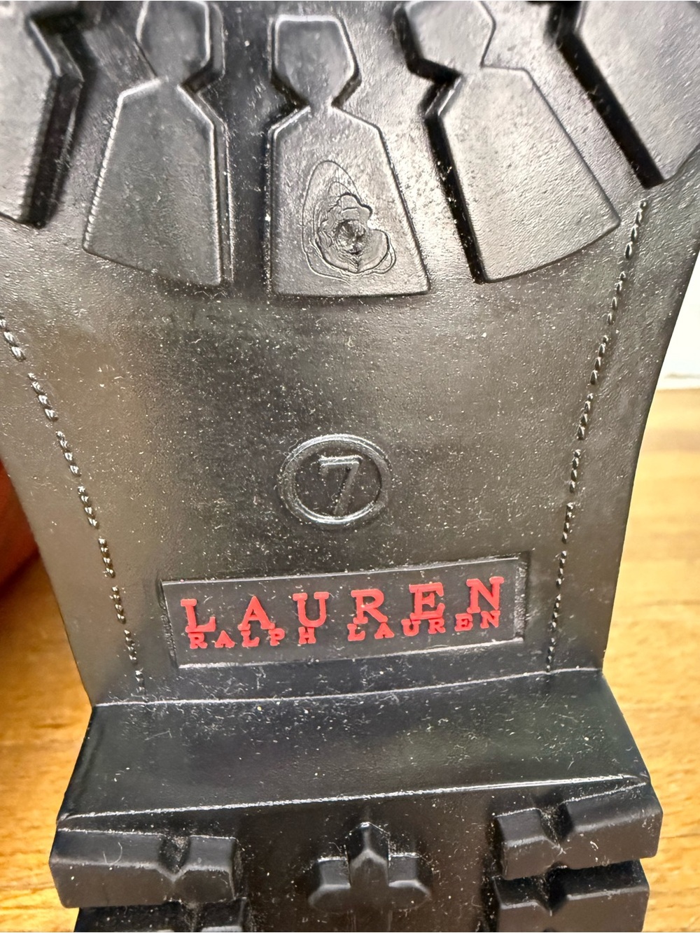 Lauren Ralph Lauren Red Equestrian Chain Print Rain Boots Size 7 - Picture 10 of 10